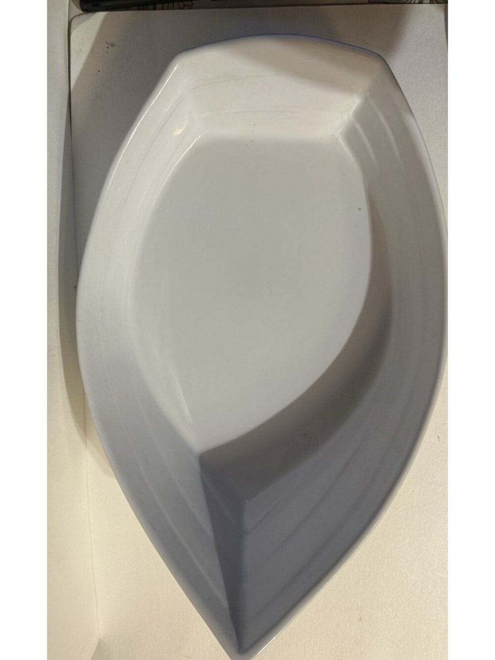 Deltis Made in Portugal White Boat Shape Stoneware Bowl 16 X 12”